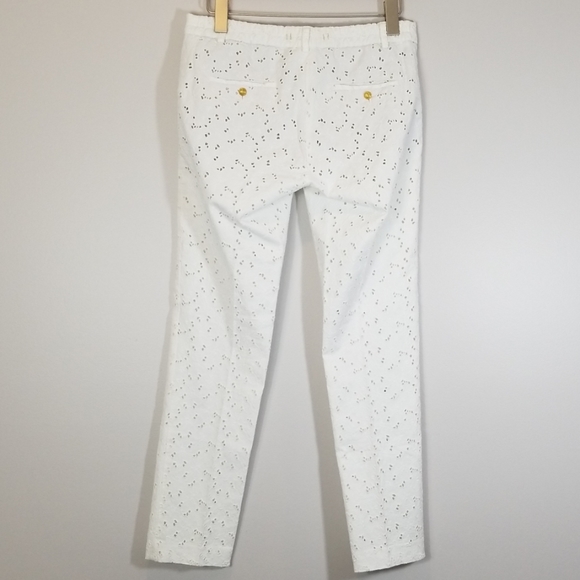 Monocrom Eyelet White Straight Leg Dress Pants - Picture 7 of 13